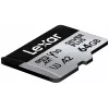 MicroSD Card Lexar 64GB UHS-I Class 3 SILVER PLUS