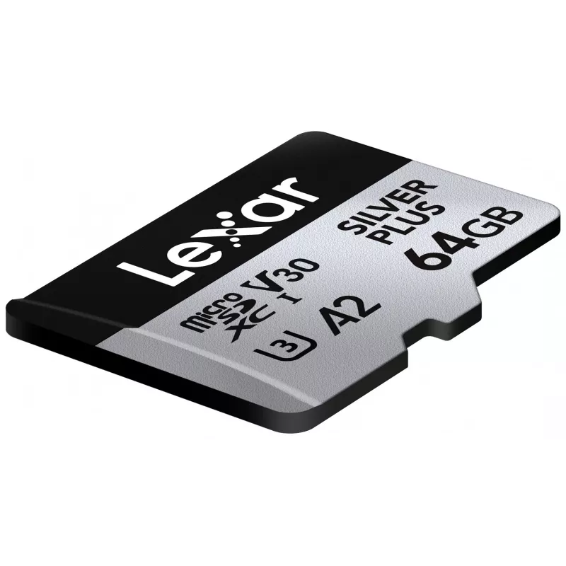 MicroSD Card Lexar 64GB UHS-I Class 3 SILVER PLUS