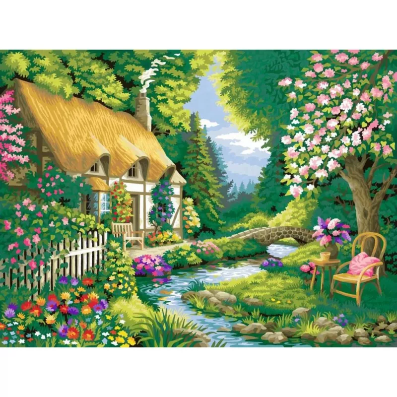 Ravensburger CreArt paint-by-number kit, Landhaus am Fluss (River Cottage)