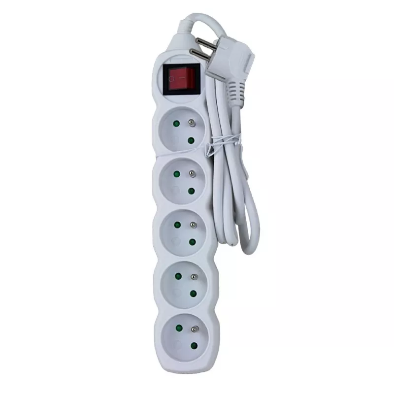 Power extension ESPERANZA ELK214W 1.5 m, 5 Type E AC outlets, indoor, white