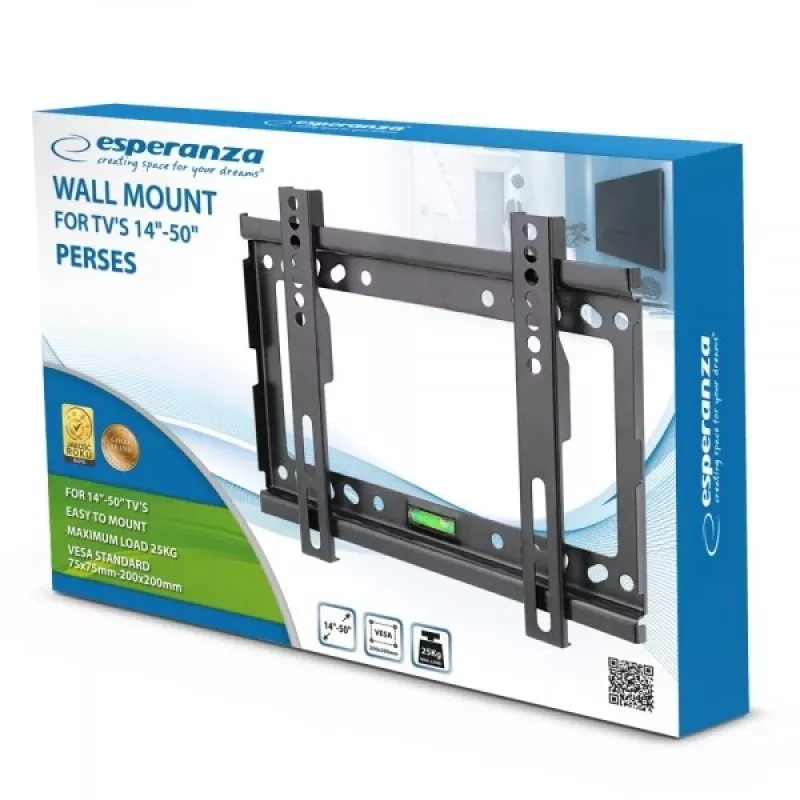 TV wall mount Esperanza PERSES for 35.6–127 cm (14 inch–50 inch) screens, VESA 75x75–200x200, max 25 kg, black