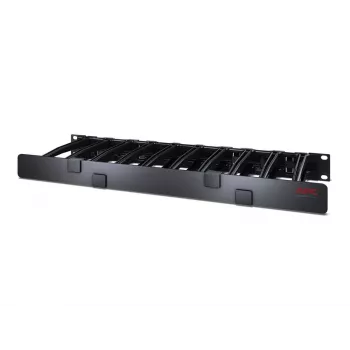 APC NetShelter Cable Management, Horizontal Cable Manager, 1U, Single Side with Cover, Black, 482.6 x 44.45 x 165.1 mm
