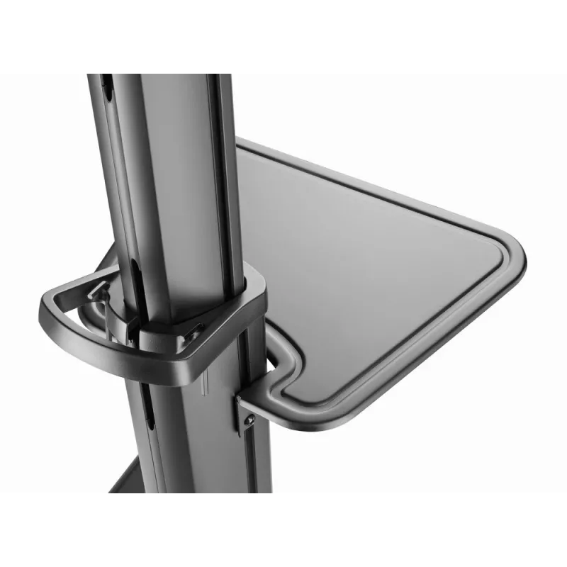 Floor TV stand Gembird TVS-70T-02 for 37 inch–70 inch screens, max 70 kg, VESA 200x200–600x400, tilt ±5°/−12°, height adjustable, caster wheels, cable management