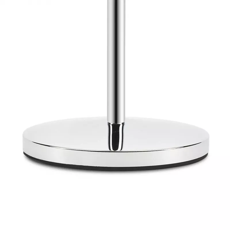 Freestanding Makeup Mirror Girmi BE02 — Round stainless steel, LED touch control, 1x/3x magnification, USB-C rechargeable (1000 mAh)