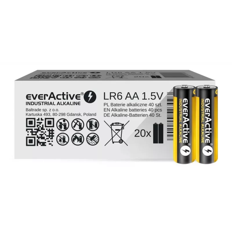 Single-use alkaline battery everActive EVLR6S2IK AA 1.5 V — pack of 40