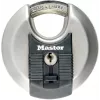 Discus padlock MASTER LOCK 70 mm Excell stainless steel, shrouded shackle, keyed to differ