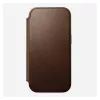Leather folio phone cover Nomad Modern Leather Folio for iPhone 17 Pro — brown, fits 6.3 inch (16 cm), 4 card pockets
