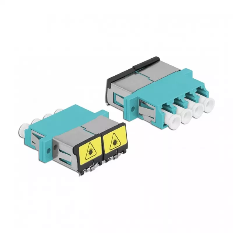 Optical Fiber Coupler DeLOCK 86905 LC Quad female to LC Quad female Multi-mode aqua