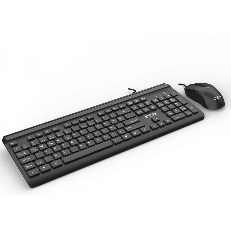 Inca IMK-377 Keyboard Mouse included Office USB Turkish Black