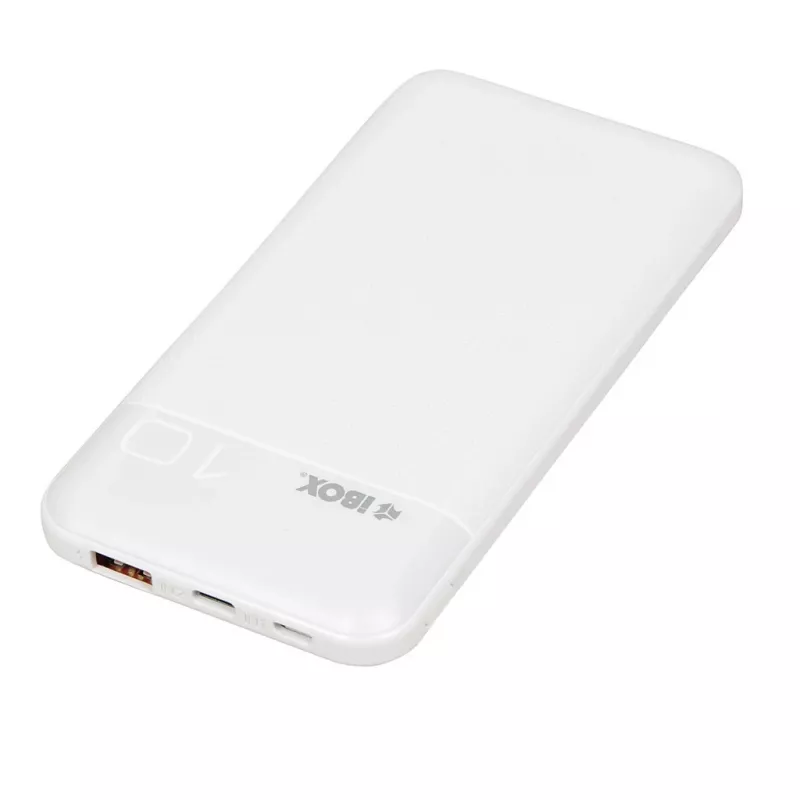 Portable power bank IBOX IPB10 10000 mAh, Li-Ion, Quick Charge 3.0, USB‑C & USB‑A outputs, 20W PD