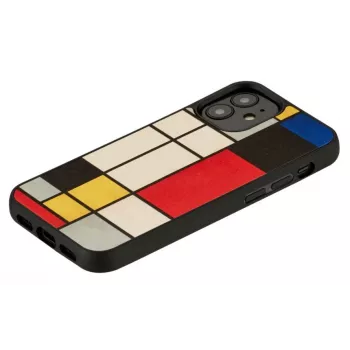 Phone case Man and Wood for iPhone 12 mini — wooden back, black frame