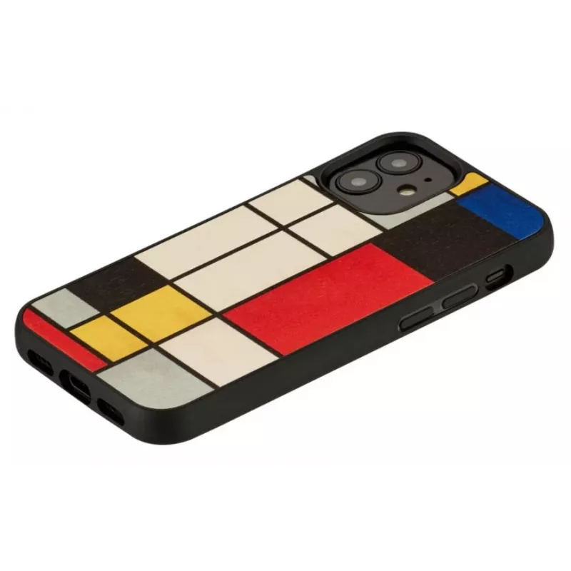 Phone case Man and Wood for iPhone 12 mini — wooden back, black frame