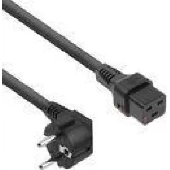 ACT Powercord CEE 7/7 male (angled) - C19 IEC Lock black 2 m, EL262S