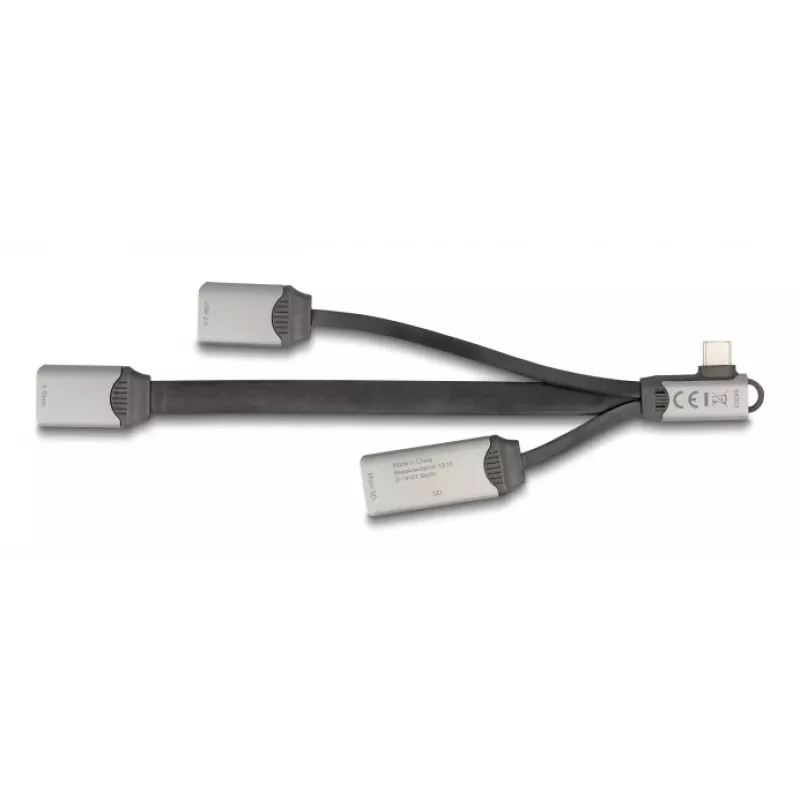 DeLOCK 64303 USB 3.2 Gen 1 Type-C Hub 5000 Mbit/s Grey