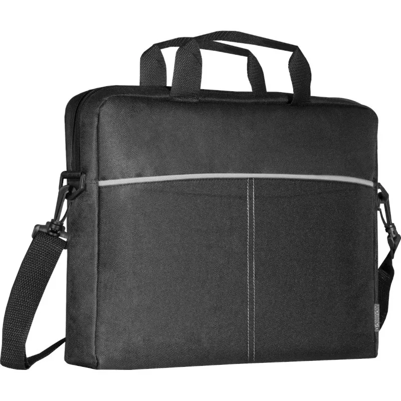 Laptop bag DEFENDER Lite 39.6 cm (15.6 inch) Black/Grey, polyester, zipper, handle, removable shoulder strap