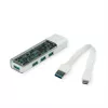 ROLINE mobile USB 3.2 Gen 1 Hub, 4-way, Type A+C Connection Cable