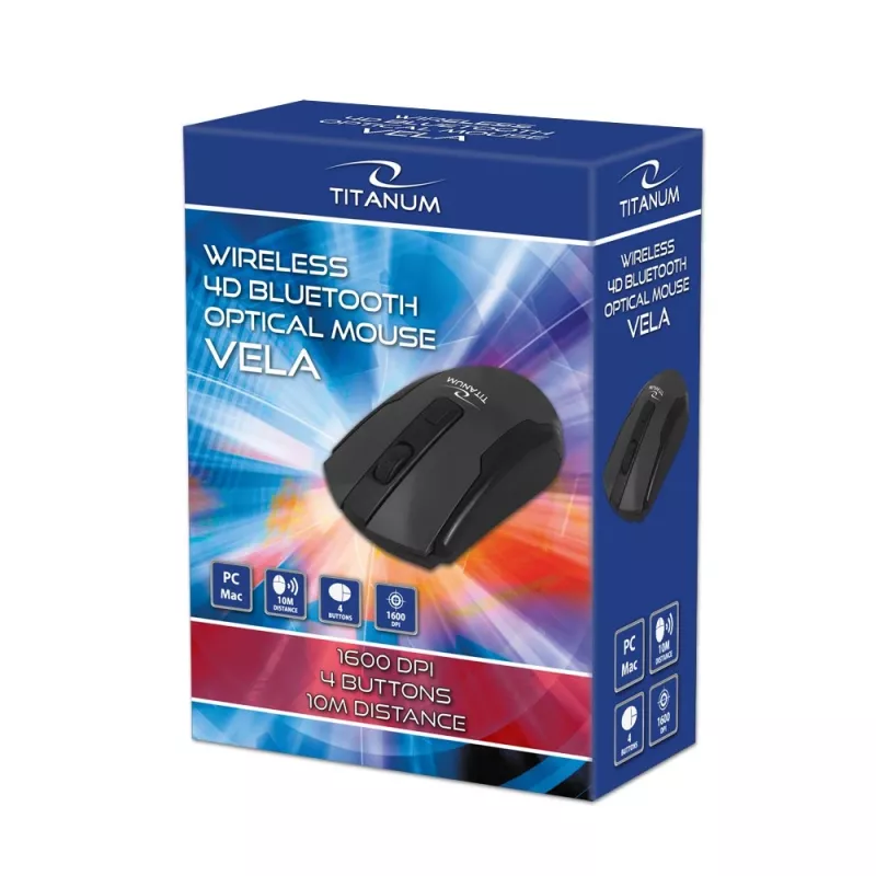Mouse Esperanza TM123 Wireless Bluetooth 4D Vela Black