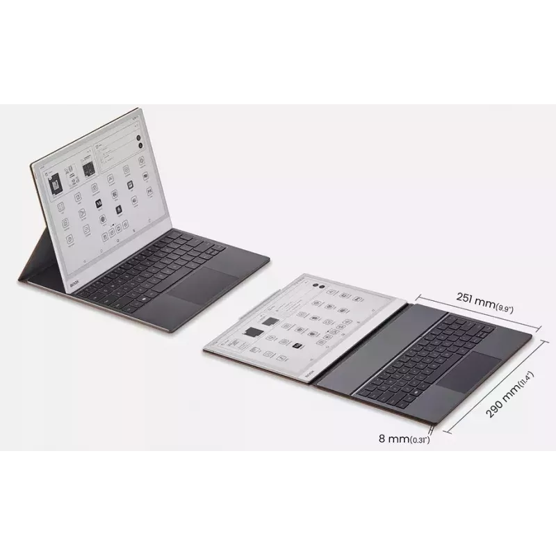 Keyboard case for Onyx Boox Note Max and Tab X C — brown protective folio with integrated keyboard