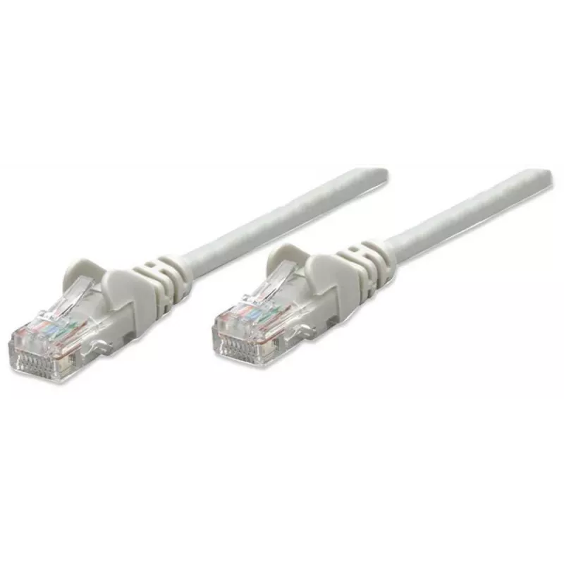 Intellinet Network Patch Cable, Cat6, 1m, Grey, CCA, U/UTP, PVC, RJ45, Gold Plated Contacts, Snagless, Booted, Lifetime Warranty