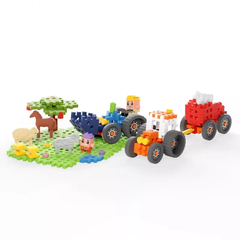 Building blocks Marioinex Farmer Tractor Meadow – 110 pieces, for ages 6+, multicolour set