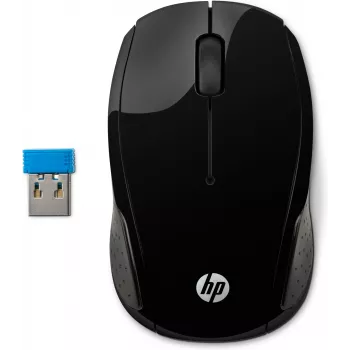 HP Wireless Mouse 200, Ambidextrous, Optical, RF Wireless, 1000 DPI, Black