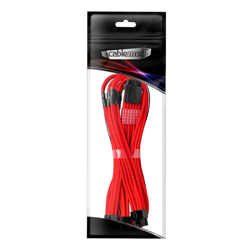 CableMod RT-Series PRO ModMesh 12VHPWR to 3x PCI-e Cable for ASUS/Seasonic - 60cm, red