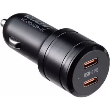 VOLTCRAFT VC-PD40W-2C VC-13431420 USB-Charger Vehicle Ausgangsstrom (max.) 3 A 2 x USB-C® USB Power Delivery (USB-PD) (VC-13431420)