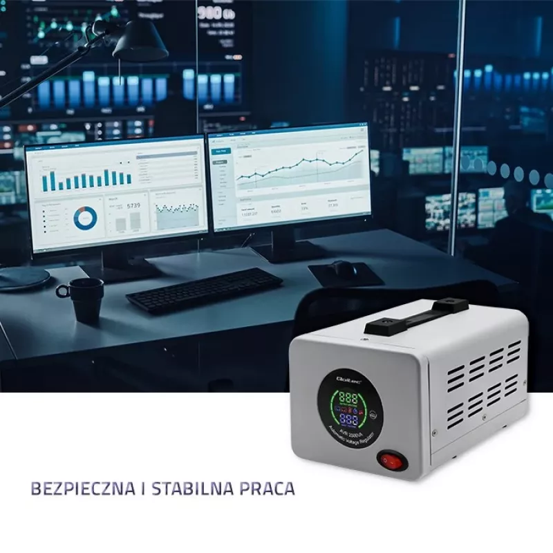 Qoltec 50724 Automatic Voltage Stabilizer AVR 2000VA