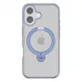 Protective phone case Torras Ostand Spin for iPhone 16 — Blue, slim profile, wireless charging compatible