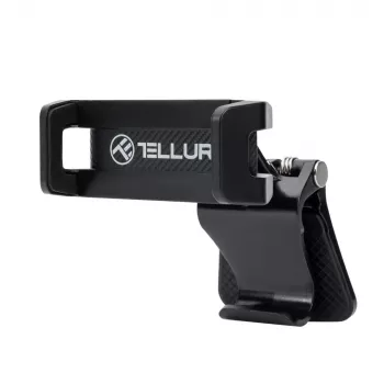 Phone holder Tellur TLL171261 — universal compact adjustable-angle car and desk mount, black