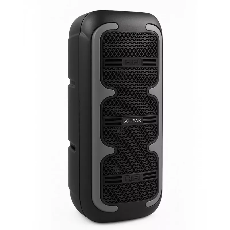 Portable stereo speaker SQUEAK SQ1009 — Bluetooth 5.3, 45W RMS, 10h battery, FM, USB, AUX, LED, 1800 mAh, Black