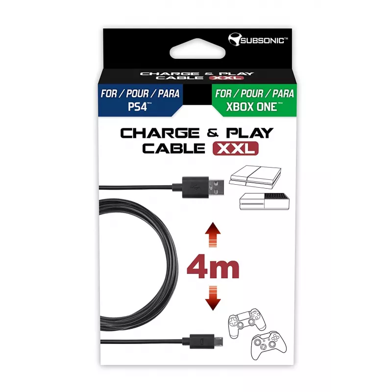 USB cable Subsonic SA5355 4m USB 2.0 A to Micro-USB A Black
