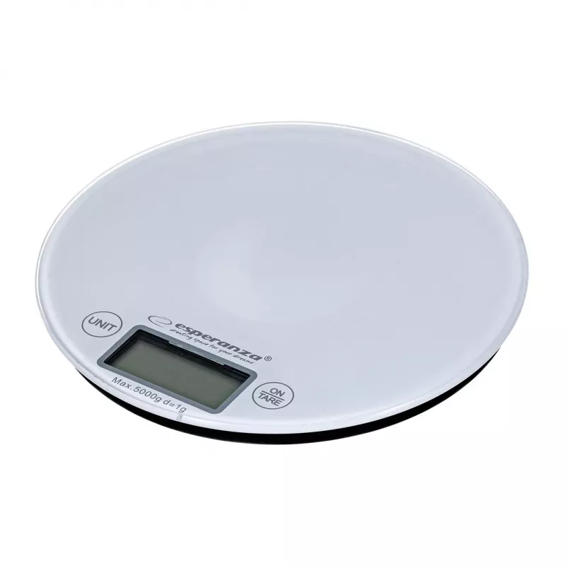Electronic kitchen scale ESPERANZA EKS003W, 5 kg capacity, 1 g accuracy, tempered glass, touch control