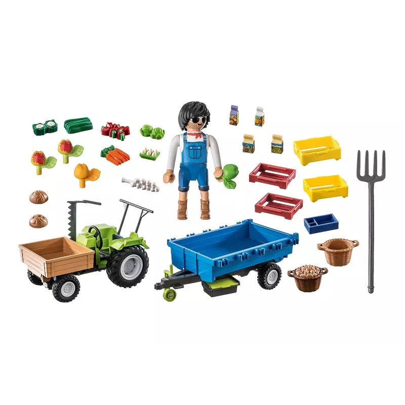 Playmobil Harvester Tractor with Trailer - Pretend Play & Imaginative Play for Ages 6 to 9 - Fat Brain Toys