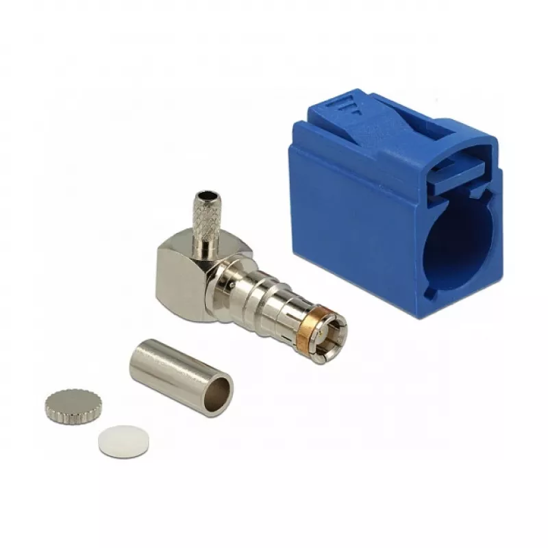 Coaxial connector DELOCK 89715 — FAKRA C male, 90° right-angle, 13.8×21.5×9.5 mm