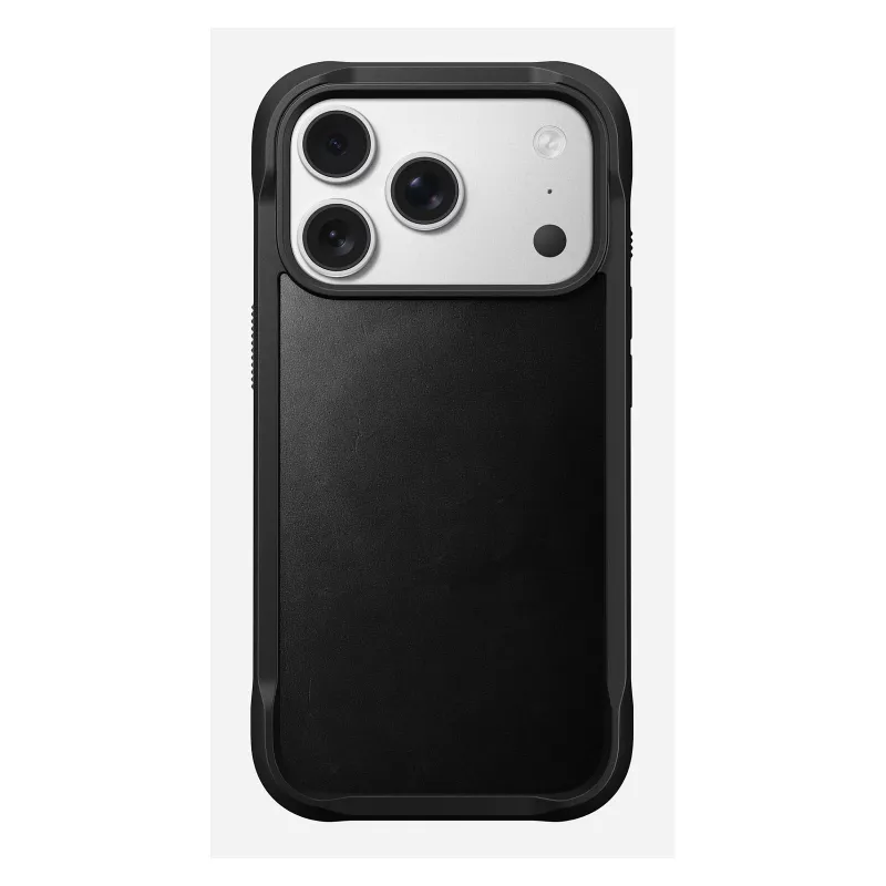 Mobile phone cover Nomad Rugged Leather Case for Apple iPhone 17 Pro, leather/TPU/PC/aluminium, fits 16 cm (6.3 inch) screens, black