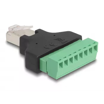 DeLOCK Adapter RJ45 male > Terminal Block 8 pin 2-part 3.81 mm