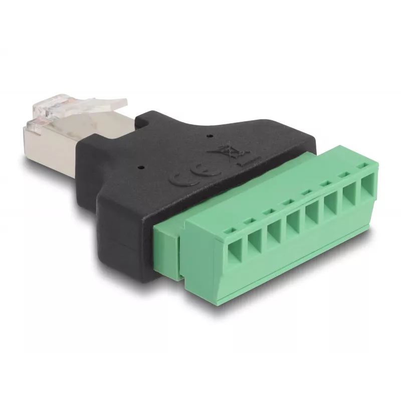 DeLOCK Adapter RJ45 male > Terminal Block 8 pin 2-part 3.81 mm