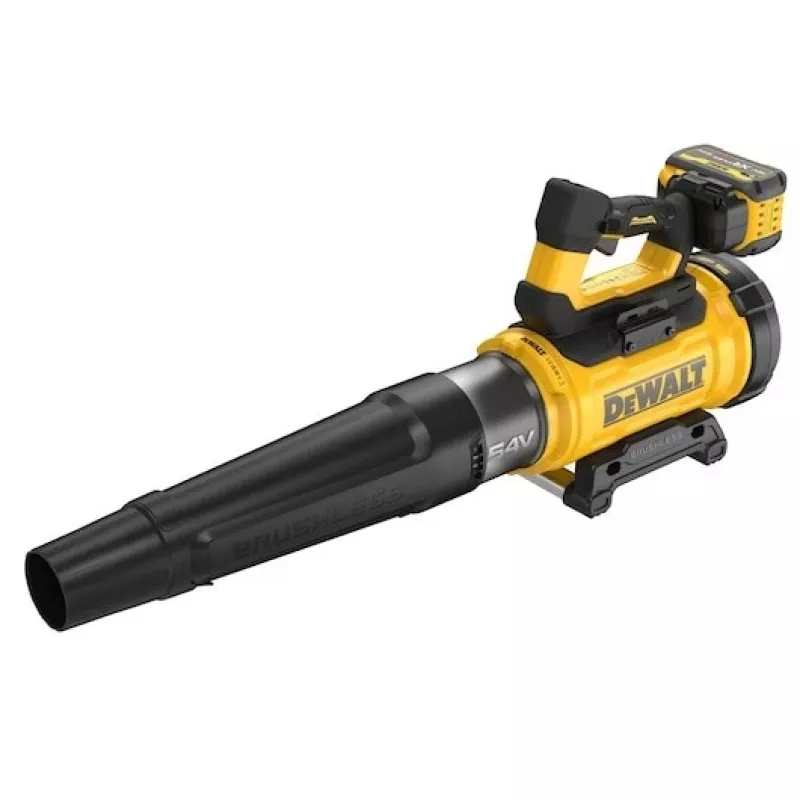 Handheld leaf blower DeWalt DCMBL777X1-QW — brushless motor, 21.5 m³/min, 258 km/h, 9 Ah battery, 3 speed settings, 3.2 kg