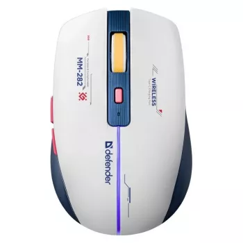 Wireless gaming mouse DEFENDER MM-282 RF — ambidextrous, optical 1800 DPI, 5 buttons, USB, battery-powered