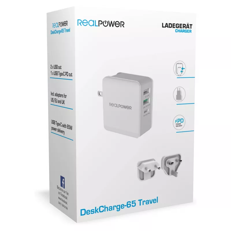 RealPower Charger DeskCharge-65 Travel 65W