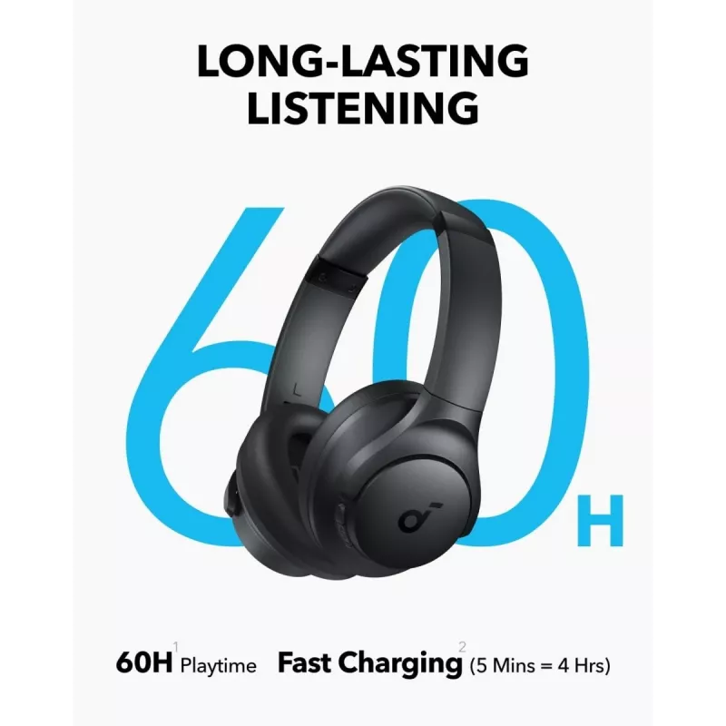 Over-ear headphones Anker Soundcore Q11i, Bluetooth 5.0, up to 20 h battery, built-in mic, dark grey