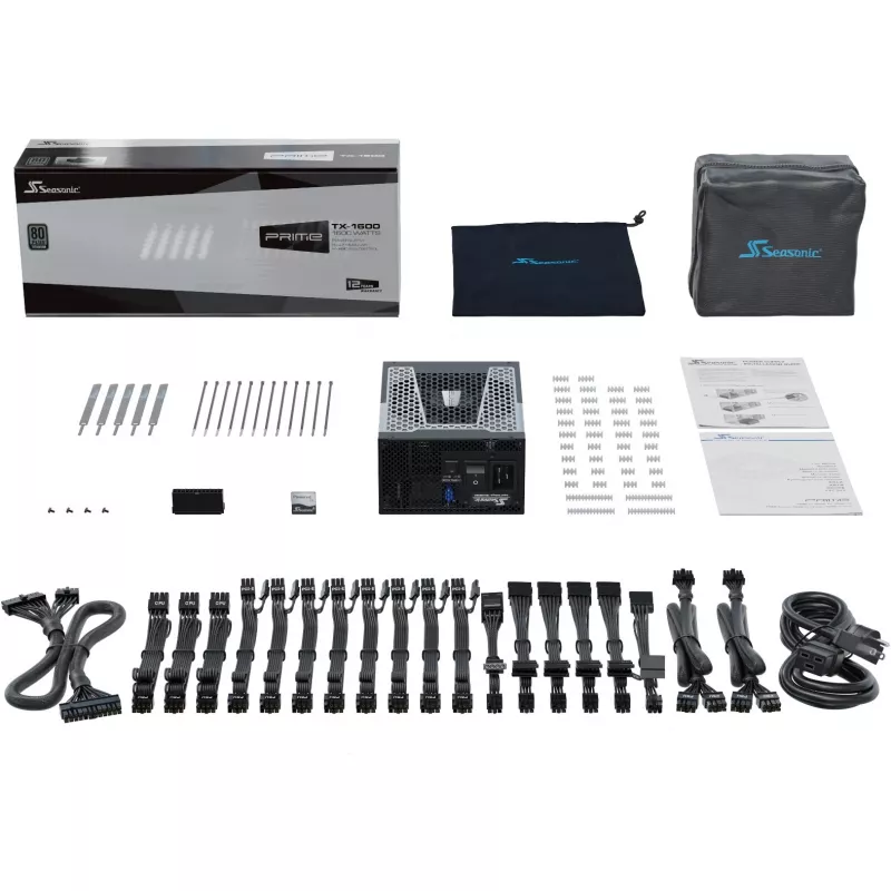 Seasonic Prime TX-1600, 80 PLUS Titanium Power Supply, modular, ATX 3.0, PCIe 5.0 - 1600 Watt