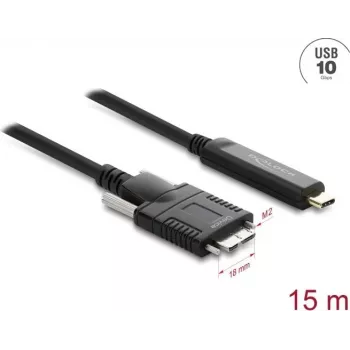 USB cable DELOCK 83681 — USB C to Micro‑USB B, USB 2.0, 15 m, Black