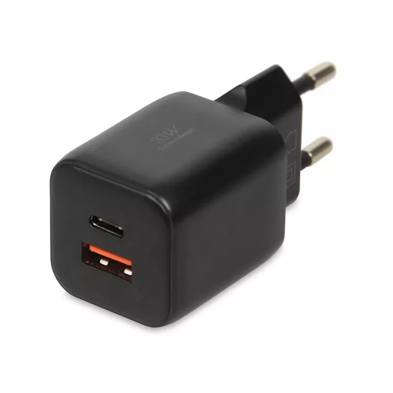 External mains power adapter IBOX ILUC42B 12V 2A, 33W, USB-A + USB-C PD3.0, QuickCharge 3.0, universal
