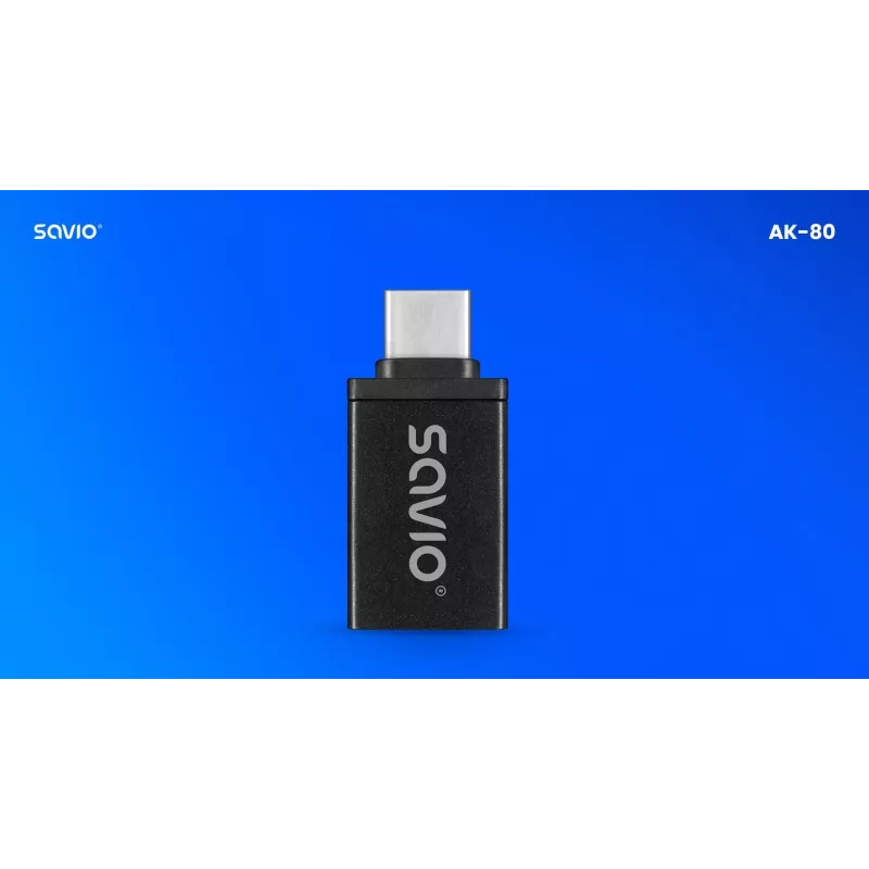 Savio AK-80 Video Cable Adapter 0m USB Type-A USB Type-C Black