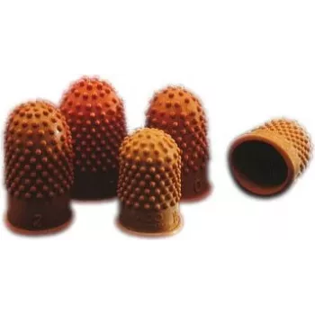 Rexel Thimblettes Velos Size 00 - 15mm Ø Orange Box/10, Orange, Rubber