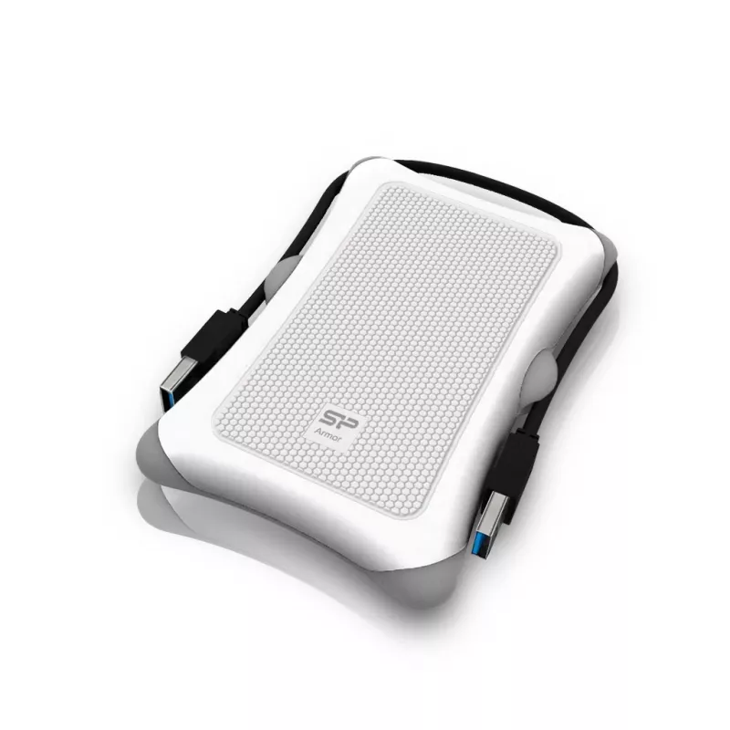 External HDD Silicon Power Armor A30 2TB 2.5 inch USB 3.2 Gen 1, white, shock‑resistant, 256‑bit AES