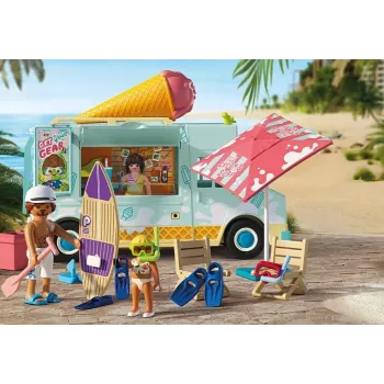 PLAYMOBIL Playset Ice Cream Van & Surf Shop 71904 with Figures