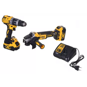 Power tool combo kit DeWALT DCK2080P2T-QW — 18V Li‑Ion 5Ah (2x), DCG405 grinder, drill/driver, M14 sanding disc thread, carry case
